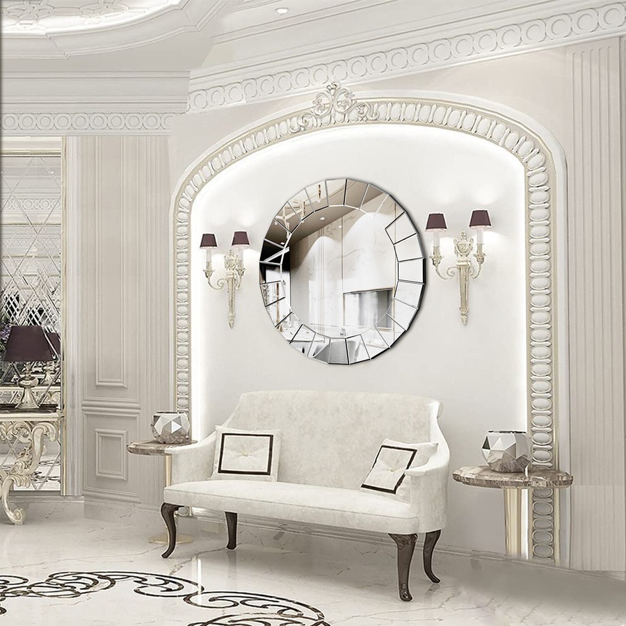 Round Decorative Wall Mirror Gorgeous Luxury Mirrors for Livingroom Bedroom Hall