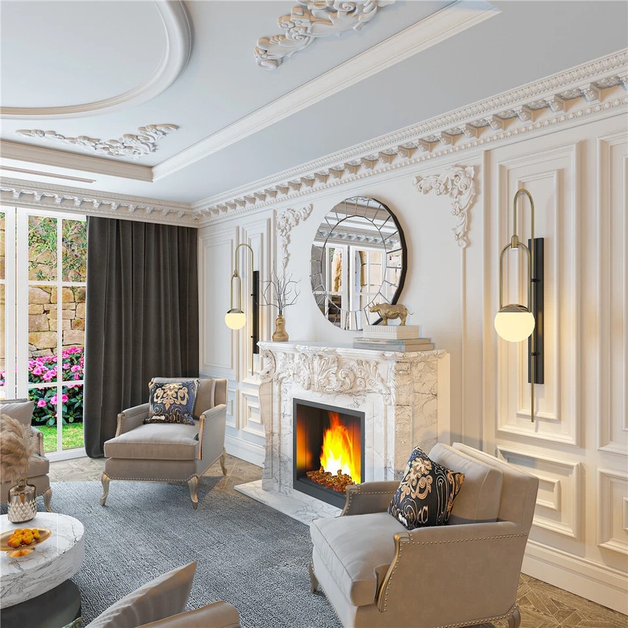 Round Decorative Wall Mirror Gorgeous Luxury Mirrors for Livingroom Bedroom Hall