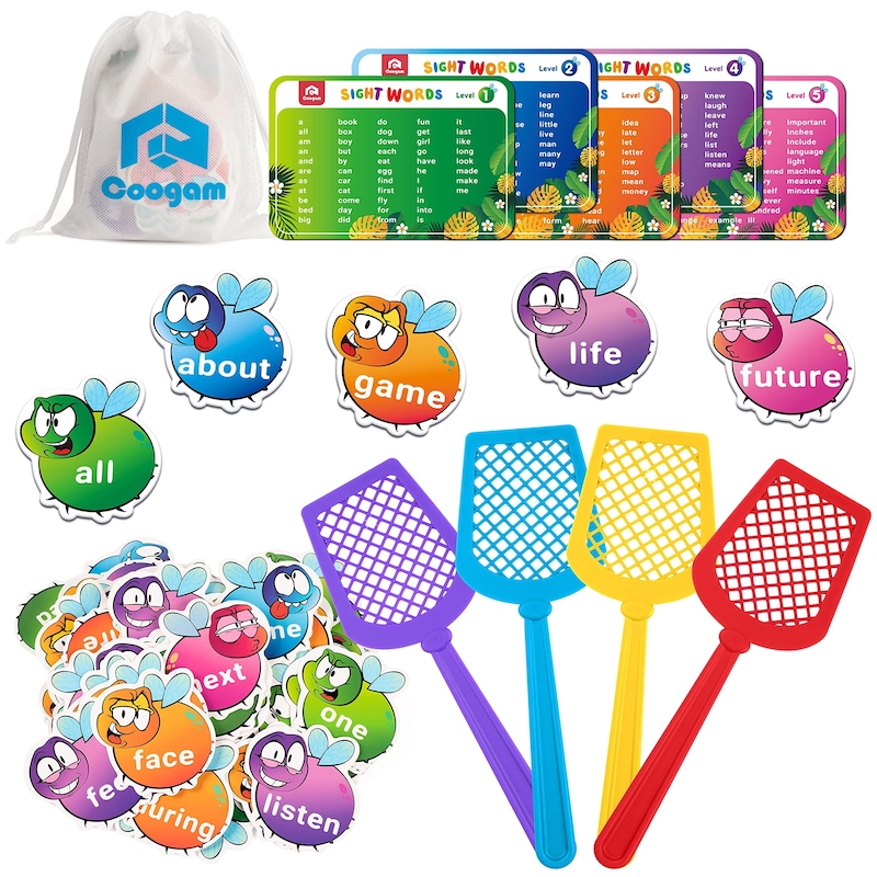 Buy Sight Words Swat Game With 400 Fry Site Words And 4 Fly Swatters ...