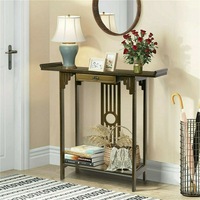 Vintage Hallway Console Table Entryway Desk Sofa Side Accent Table Bottom Shelf