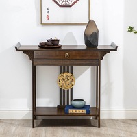 Vintage Hallway Console Table Foyer Entry Desk Couch Side Table with Lower Shelf