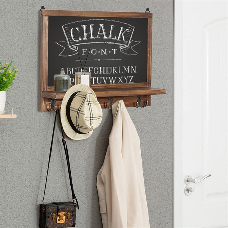 Buy Vintage Pine Wood Chalkboard Wall Organizer Decorative Entryway