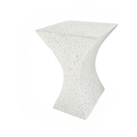 White Concrete Side Table Outdoor Indoor