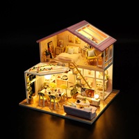 Wooden Dollhouse Miniature with Furniture