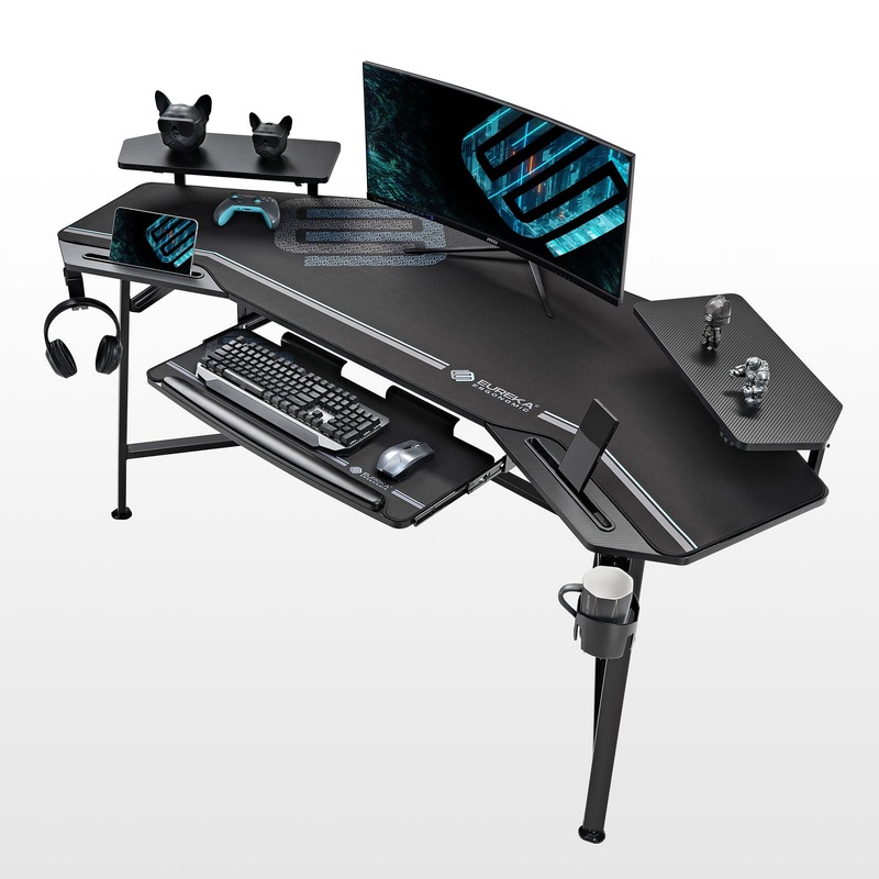 Buy Eureka Ergonomic 70" StudioDesk With Keyboard Tray - Black [ERK-AED ...