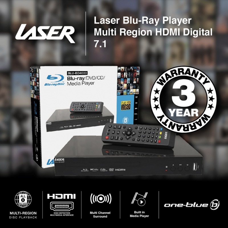 Buy Laser Multi Region Blu Ray Player [BLUBD4000] MyDeal