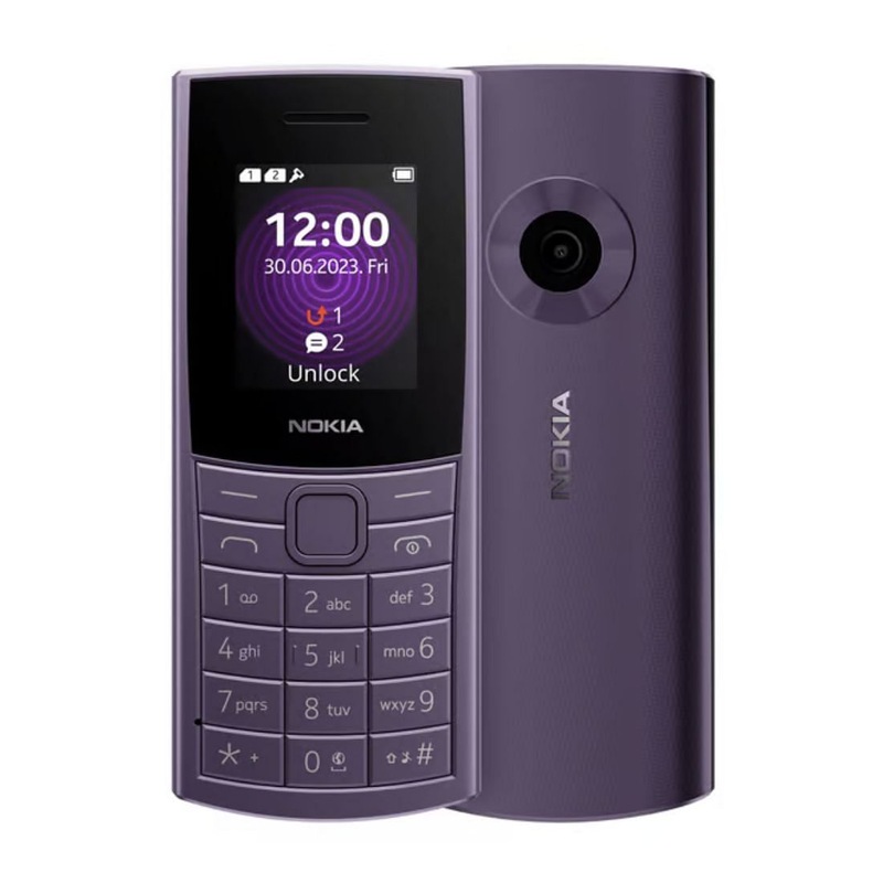 HGJTF Cover per Nokia 110 4G 2023 (1.8), 2 Pezzi Ultra-Sottile Anti Graffio Silicone Case Morbida TPU Bumper Antiurto Custodia per Nokia 110 4G 2023 - Trasparente + Fiore di pesco