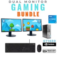 Dell 9020 Gaming Desktop i5-4570 8GB 480GB SSD NVIDIA GT1030 + Dual 24" Monitor - Refurbished