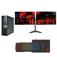 Dell 7040 Bundle Gaming Desktop i7-6700 3.4GHz 256GB 16GB RAM GTX 1050ti + Dual 24" Monitor - Refurbished