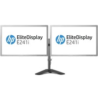 Dual HP EliteDisplay E241i 24-in FHD Monitor + articulating dual display mount - Refurbished
