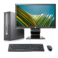 HP ProDesk 400 G1 Bundle Desktop i5-4570 8GB RAM SSD+HDD W10P + 24" Monitor - Refurbished