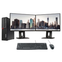 Lenovo M910s SFF Bundle Desktop PC i5-6500 3.6GHz 480GB 8GB RAM + Dual 24" Monitor - Refurbished