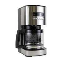 Kenmore Aroma Control 12-Cup Programmable Coffee Machine, Stainless Steel Drip Coffee Machine, Digital Display Charcoal Water Filter, Regular or Bold (Black)