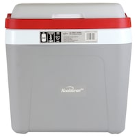 Koolatron Ice Chest Cool Box with Locking Carry Handle, 25L, 32 Can Capacity Portable Picnic Esky, For Snacks, Lunch, Day Trips, Camping (Grey/Red)