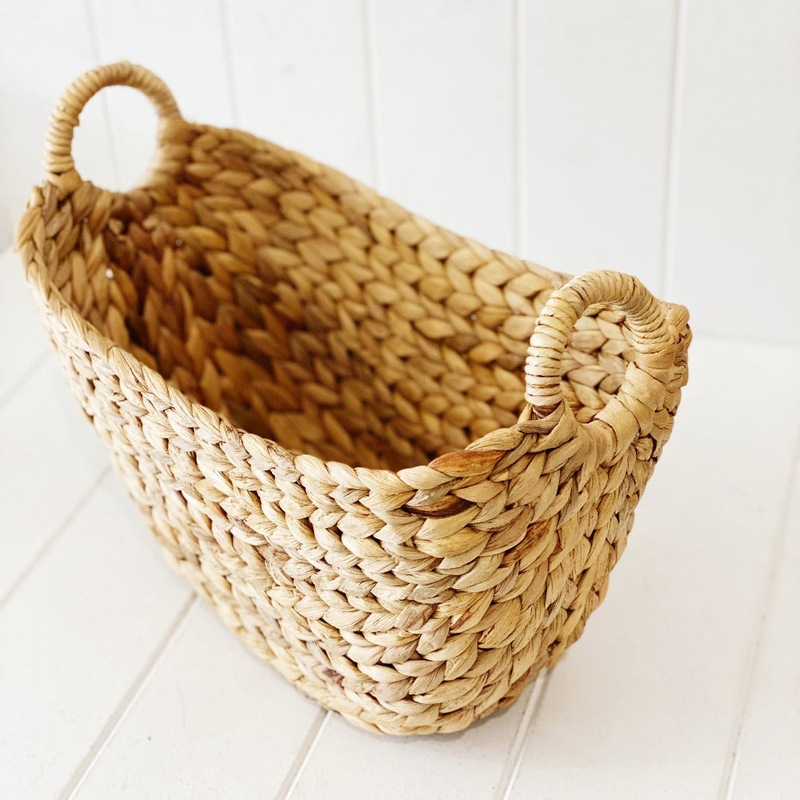 Buy Water Hyacinth Basket with Handle Large MyDeal