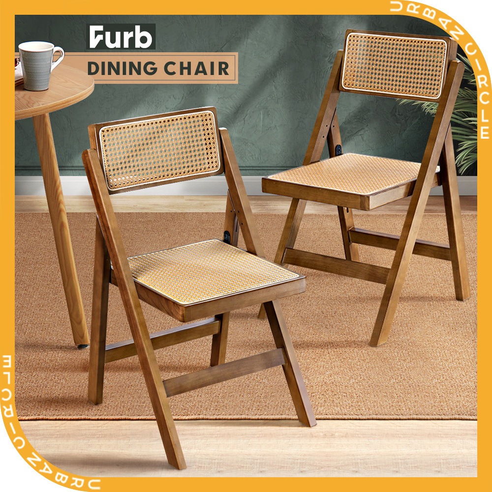 Buy Furb Rattan Dining Chairs Set of 2 Brown - MyDeal Australia