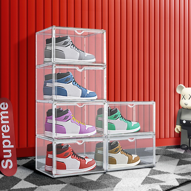 Buy Furb 6PCS Shoe Display Box Clear Plastic Container Stackable Boxes