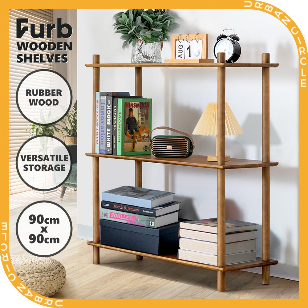Stand Shelf Rounded Buy Furb 90CM 3-Tier Wooden Storage Organizer Stand Shelves Rounded ...