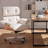Furb Executive Office Chair PU Leather Thick Pad Armrest Seat White