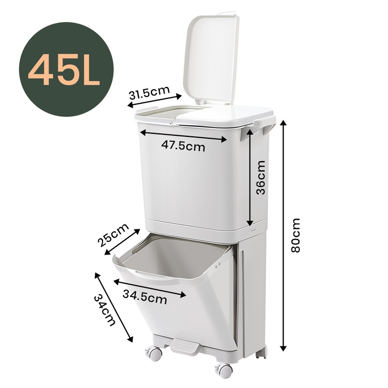 Buy Furb New Kitchen Bin Waste Sorting Trash Can With Lid Rubbish Bins