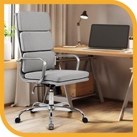 Furb Ergonomic Executive Eames Office Chair Height Adjustable Fabric Sliver/Grey