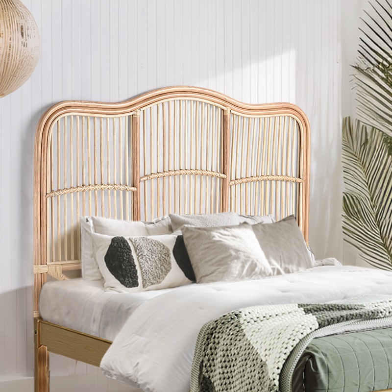 Buy Furb Queen Size Rattan Bed Headboard Bohemian Style Bed Head Frame ...