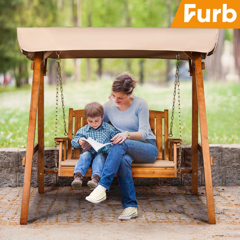 Buy Furb Swing Chair Outdoor Furniture Wooden Patio Garden Bench 2