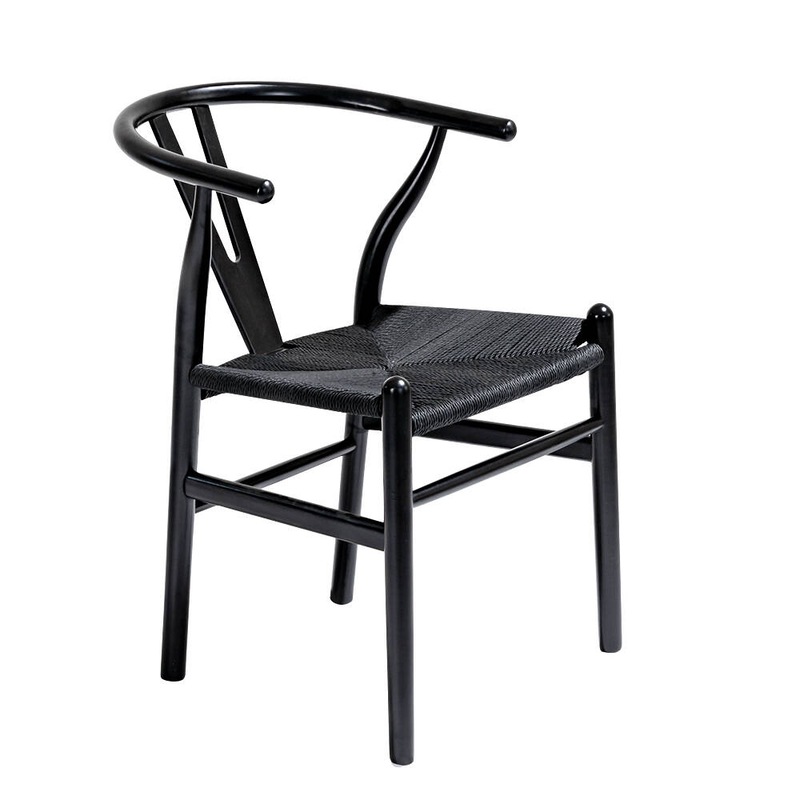 Buy Furb Wishbone Chair Black Wood Dining Chairs MyDeal