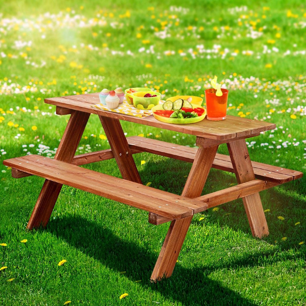 Buy Groverdi Kids Table and Chairs Picnic Bench Set Children