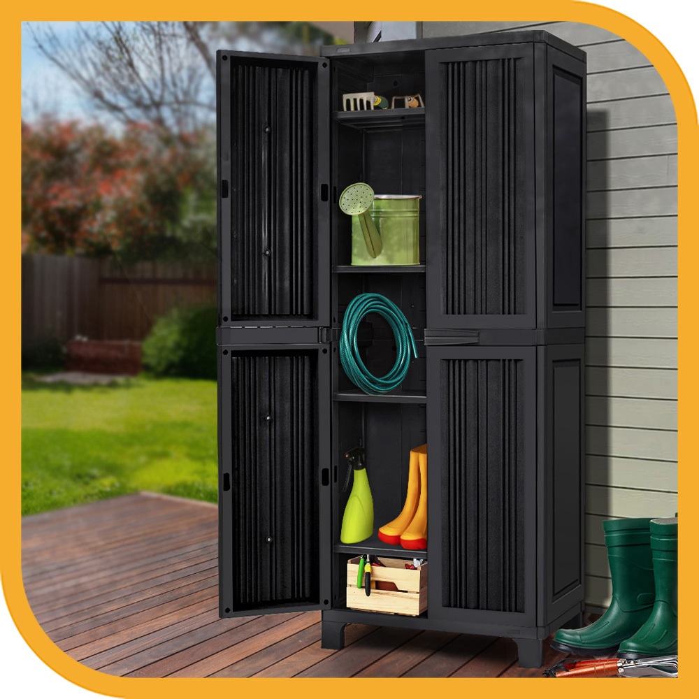 Plastic outdoor deals storage cabinet