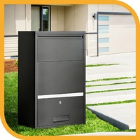 Groverdi Parcel Box Letter Box Package MailBox Security Lock Storage Black