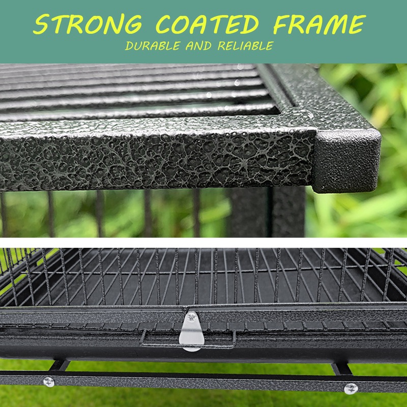 Buy Taily 85cm Bird Cage StandAlone Aviary Budgie Perch Castor Wheel