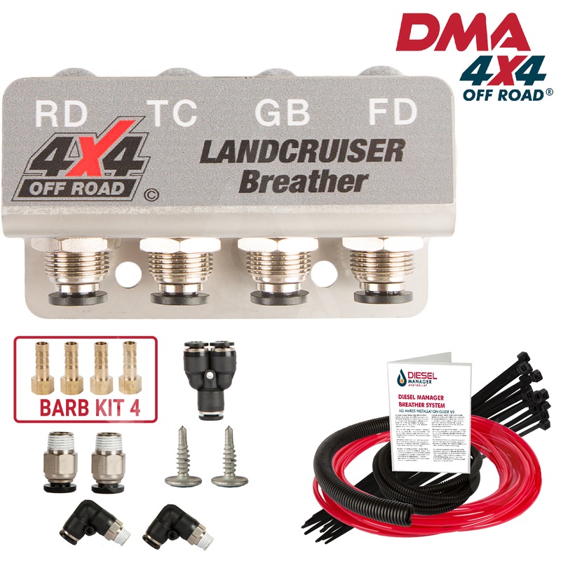 Buy DMA Diff Breather Kit 4 Port Toyota Landcruiser 76 78 79 Series V8