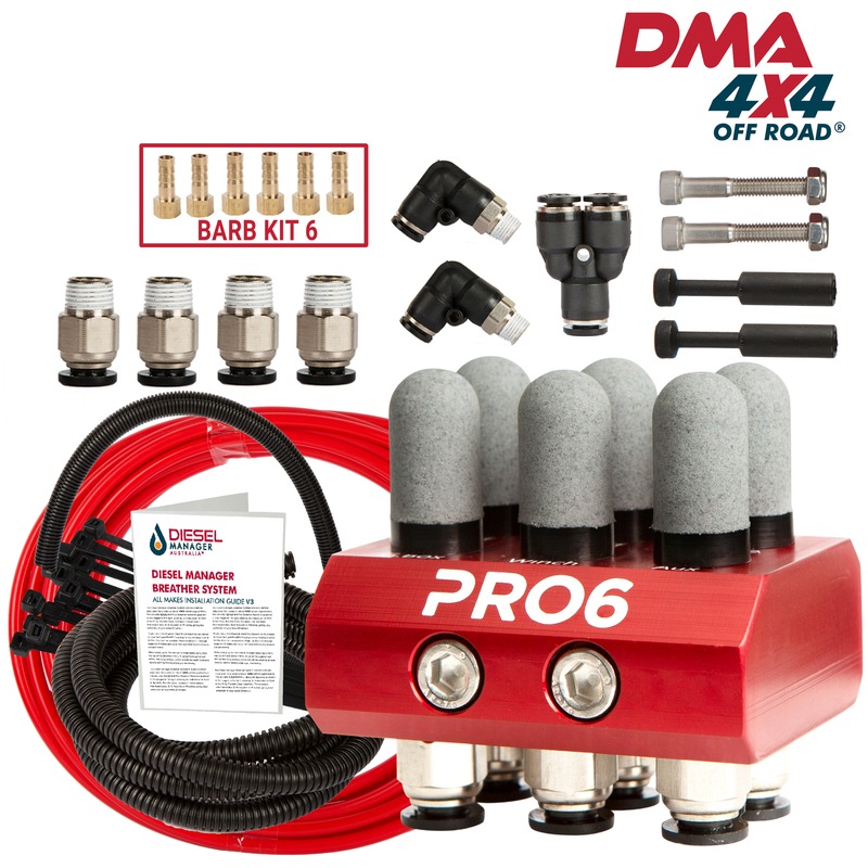 DMA Ford Ranger Everest & Mazda Bt50 Diff Breather Kit 56 Port Uni