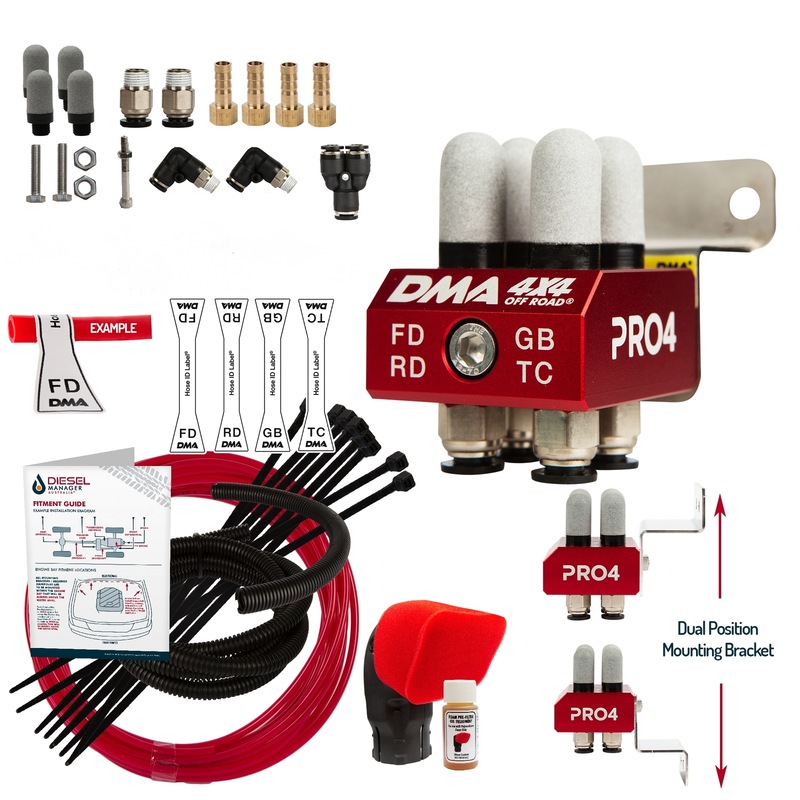 Buy DMA Diff Breather Kit 4 Port For Toyota Landcruiser Prado Hilux + Snorkel Pre Filter MyDeal
