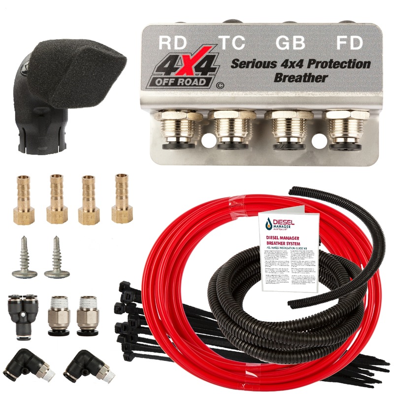 Buy Diff Breather 4 Port +Snorkel Pre Filter Landcruiser 60 70 80 100