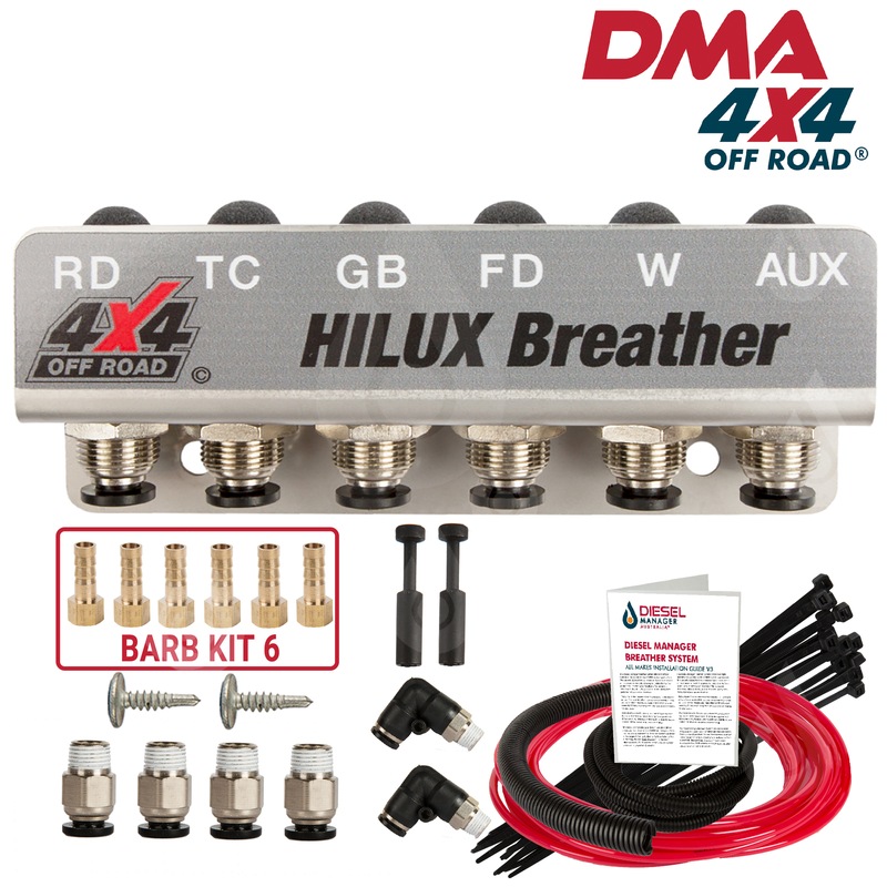 Buy DMA Diff Breather Kit 6 Port Universal Toyota Hilux N70 Kun26R Kun26 Dma MyDeal