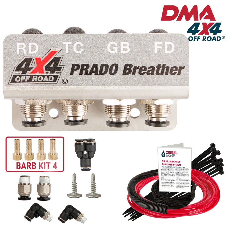 Buy DMA Toyota Prado 120 Series Diff Breather Kit 4 Port Universal Dma