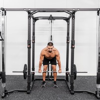 Commercial Grade Power Rack Cage Plus Cable Crossover Attachment (Black Colour)