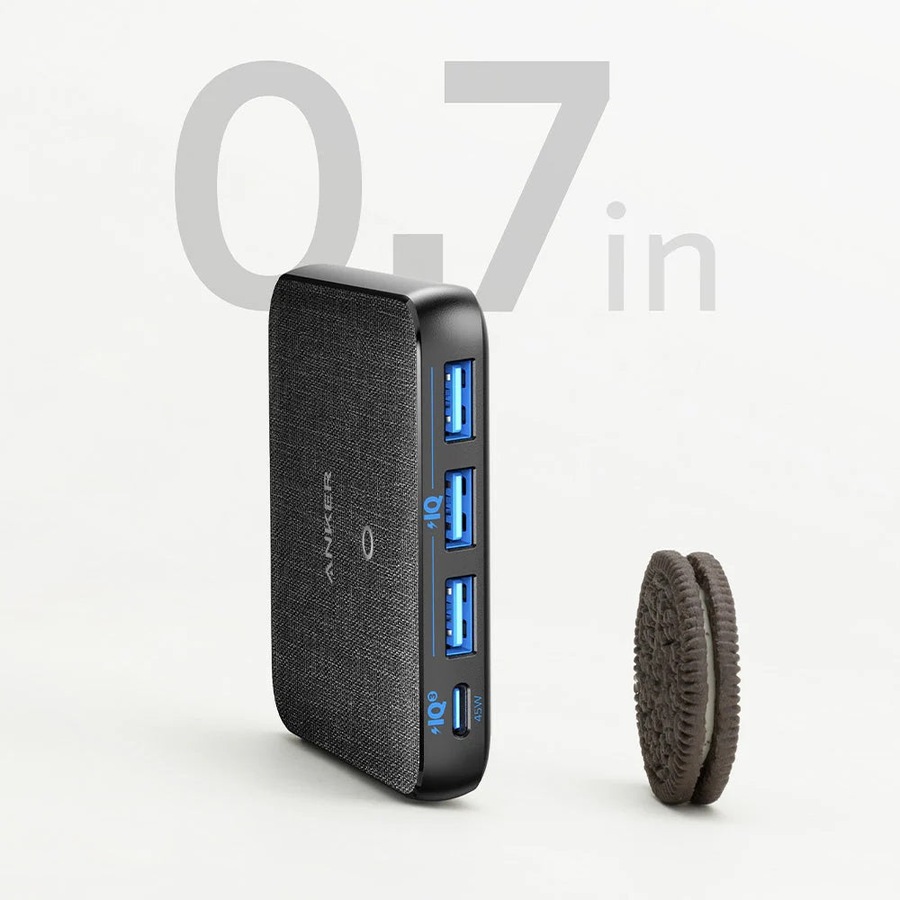 Anker PowerPort Atom III Slim 65W USB-C Port Charger - Black Fabric