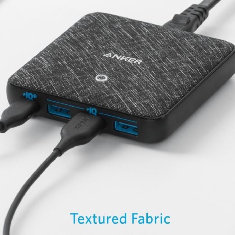 Anker PowerPort Atom III Slim 65W USB-C Port Charger - Black Fabric