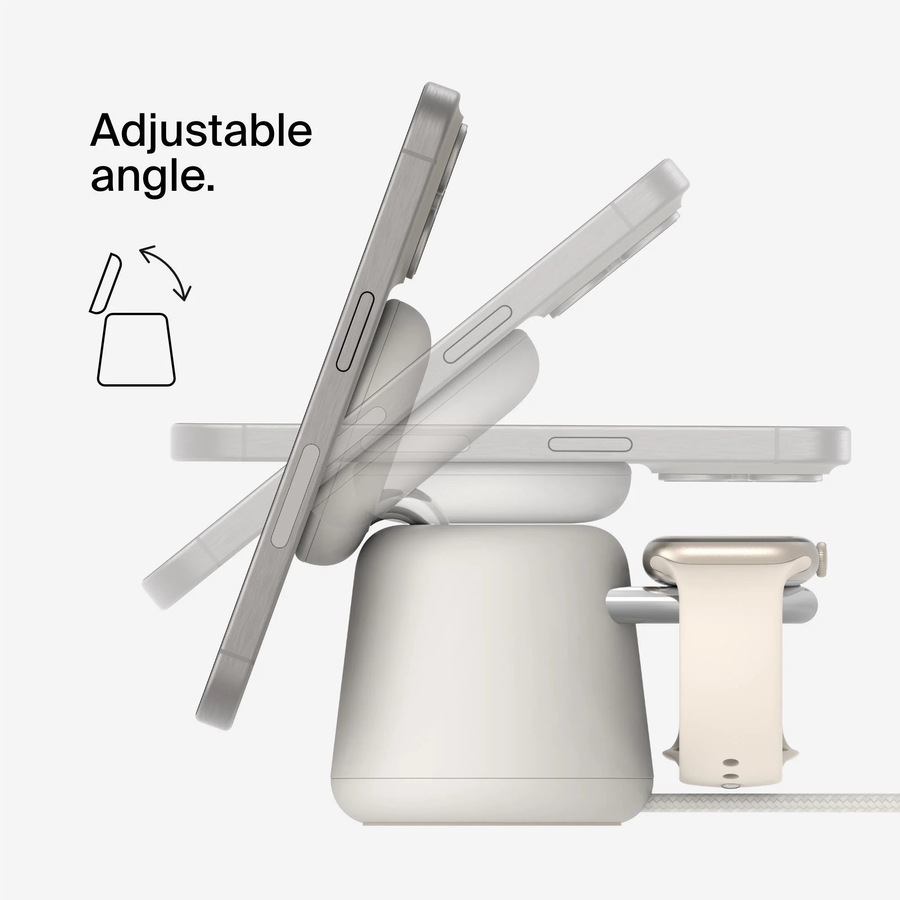 Belkin BoostCharge Pro 2-in-1 Wireless Charging Dock with Qi2 15W - Sand