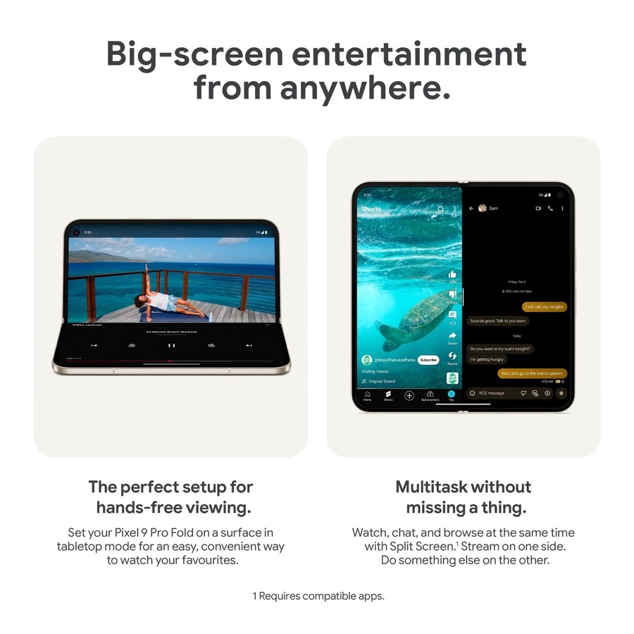 Google Pixel 9 Pro Fold 5G Dual SIM 256GB/16GB 8" - Obsidian Black