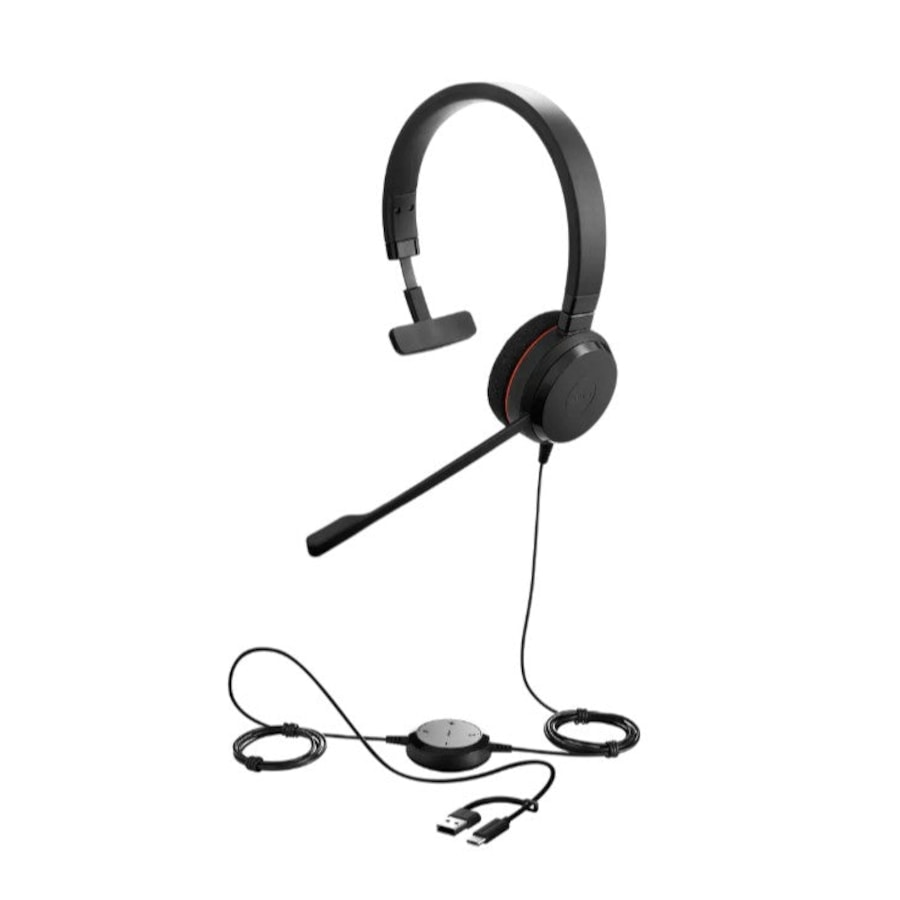 Jabra Evolve 20 SE, USB C/A, UC Stereo Headset - Black
