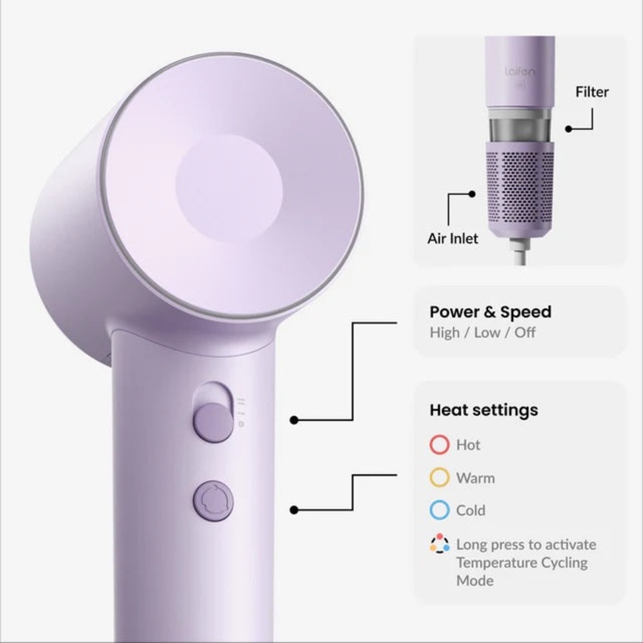 Laifen SE High Speed Hair Dryer - Matte Purple