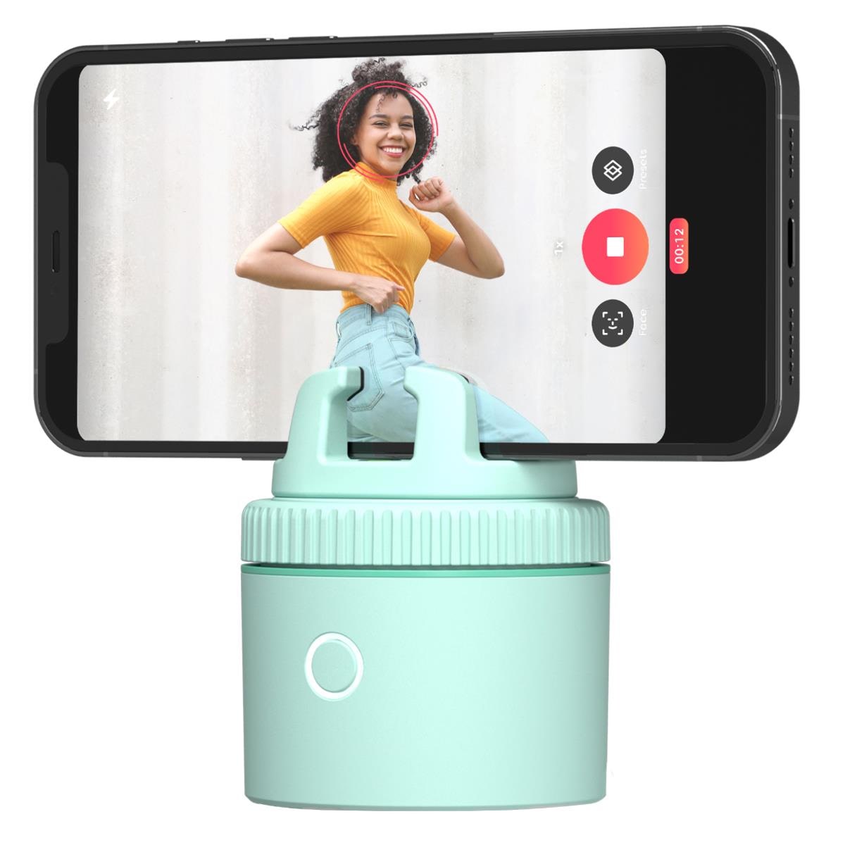 Pivo Pod Lite – Slimme Smartphonehouder Met AI-bewegingsvolging, 360° Rotatie, Handsfree Opname – Compatibel Met IOS En Android – Grijs
