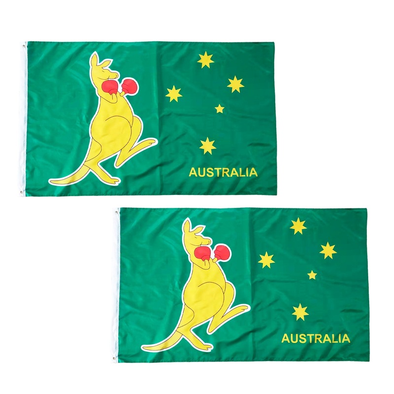 Buy 2X Boxing Kangaroo Flag 3 ft x 5 ft Australian National Symbol