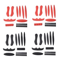 Bike Helmet Padding Liner Thick Foam Kit Bicycle, 4 sets (36pcs),Black Red,Replacement Cushions Cricket Lining Cycling Riding Pads Professional Mats