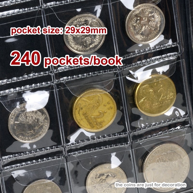 240 Coin Collecting Holder Collection Storage Coin Holder Pockets Album Book  US