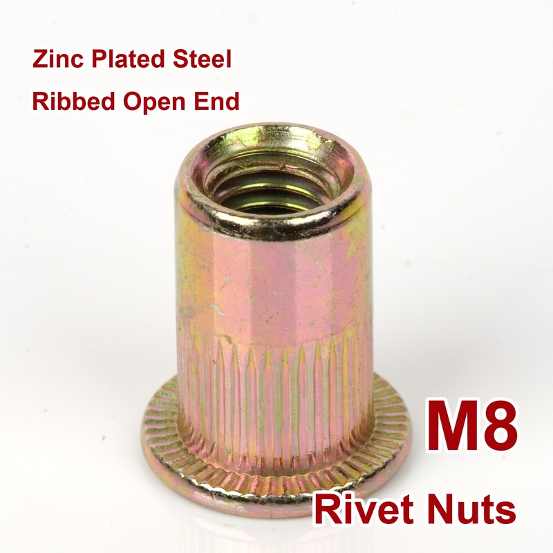 Buy M8 Rivet Nuts Metric Nutserts, Zinc Plated,Nut Bolt Flange Blind
